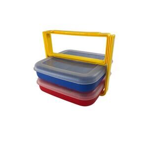 VTG Eagle Craftstor Craftstorables 9" Square Craft Storage‎ Tray Case With Lid